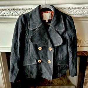 Ettitwa -Anthropologie double breasted gray pea coat